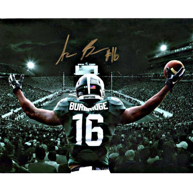 Aaron Burbridge Autographed Arms Out - Gloss Metallic with Green Background 8x10
