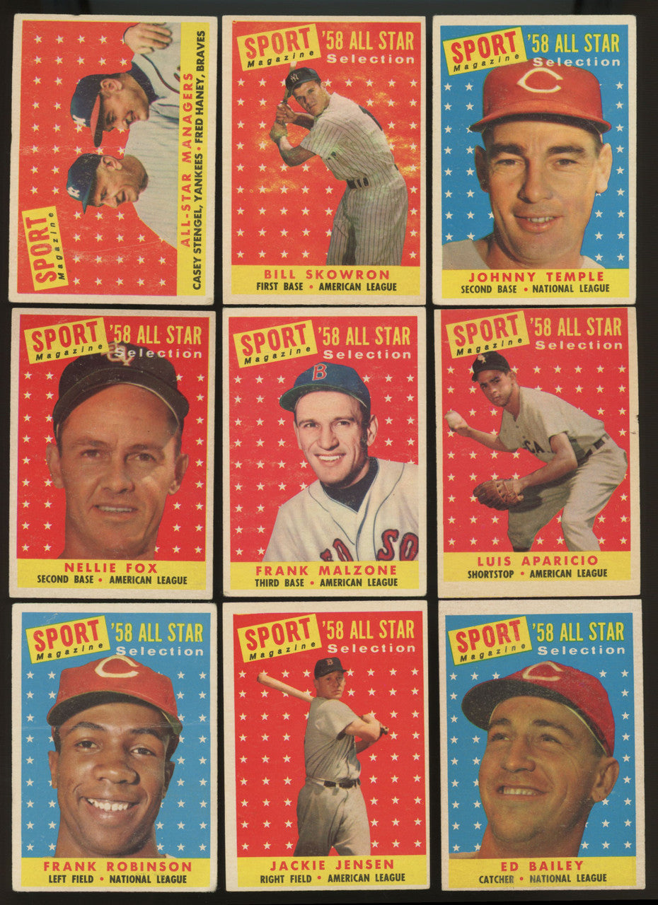 1958 Topps Baseball Near Complete Set (401/495) VG-EX