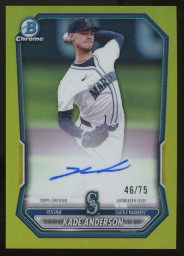 2026 Bowman Chrome Kade Anderson Yellow Refractor Auto /75 #CPA-KAN
