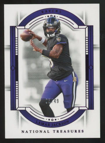2023 Panini National Treasures Lamar Jackson Purple /49 #8