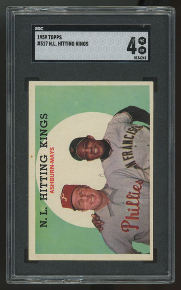 1959 Topps Ashburn/Mays NL Hitting Kings #317 SGC 4 *241