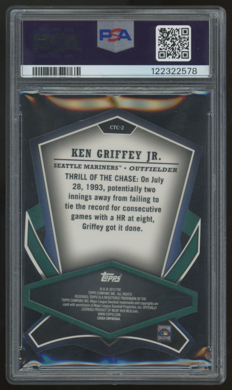 2013 Topps Ken Griffey Jr. Cut To The Chase Die-Cut #CTC-2 PSA 10