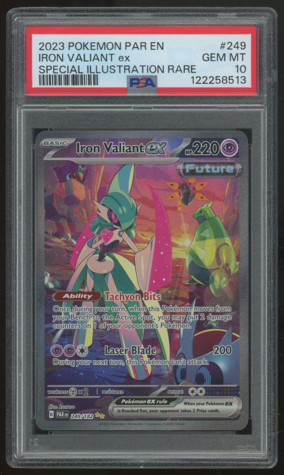 2023 Pokemon Iron Valiant ex Paradox Rift  Special Illustration Rare #249 PSA 10