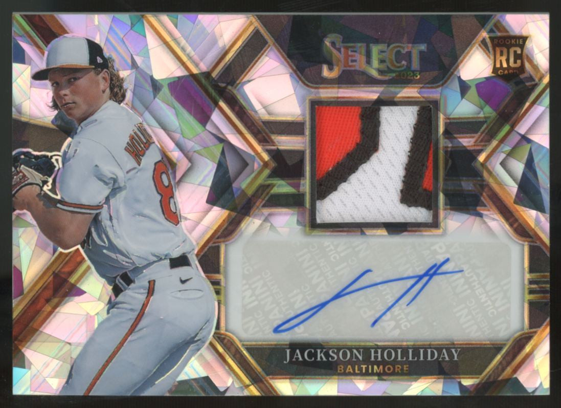 2023 Panini Select Jackson Holliday RC Cracked Ice Patch Auto RPA/23 #PJA-JH