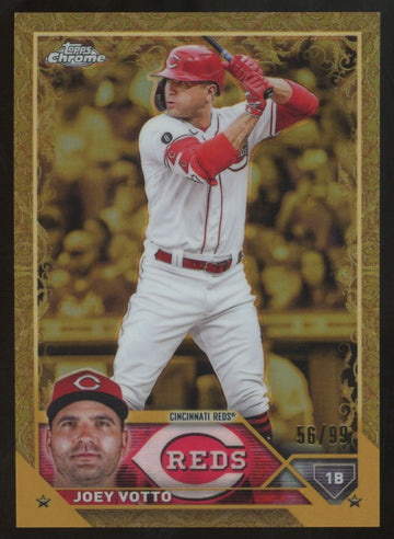 2023 Topps Chrome Gilded Joey Votto Gold Etch /99 #86