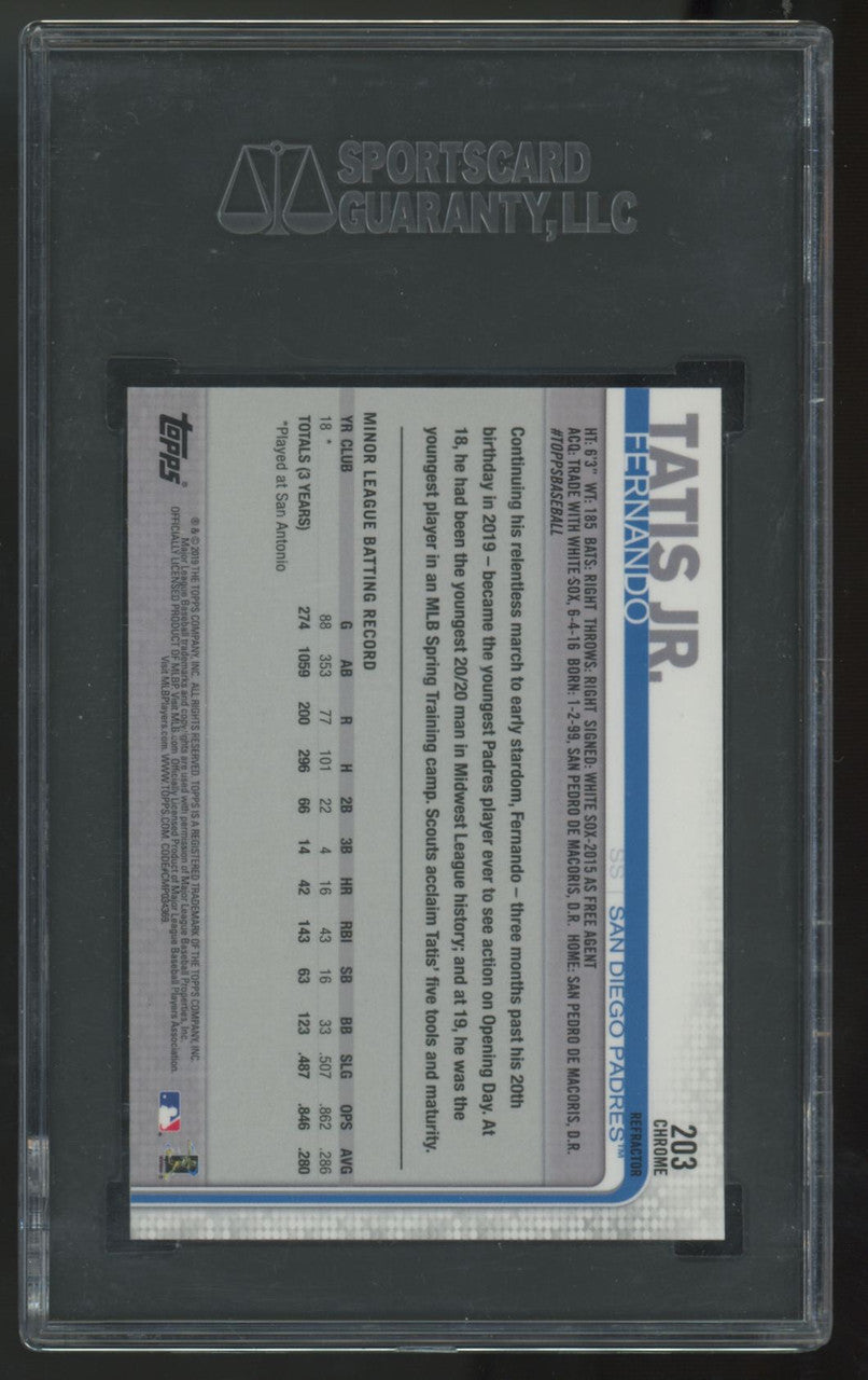 2019 Topps Chrome Fernando Tatis Jr. RC Xfractor #203 SGC 9.5