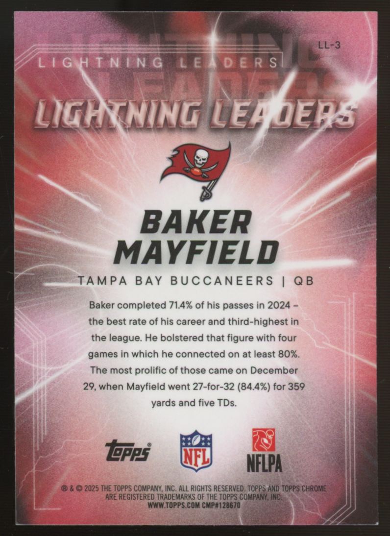 2025 Topps Chrome Baker Mayfield Lightning Leaders #LL-3