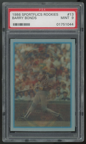 1986 Sportflics Rookies Barry Bonds RC #13 PSA 9
