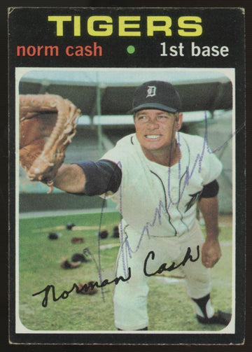 1971 Topps Norm Cash #599 Signed Auto JSA