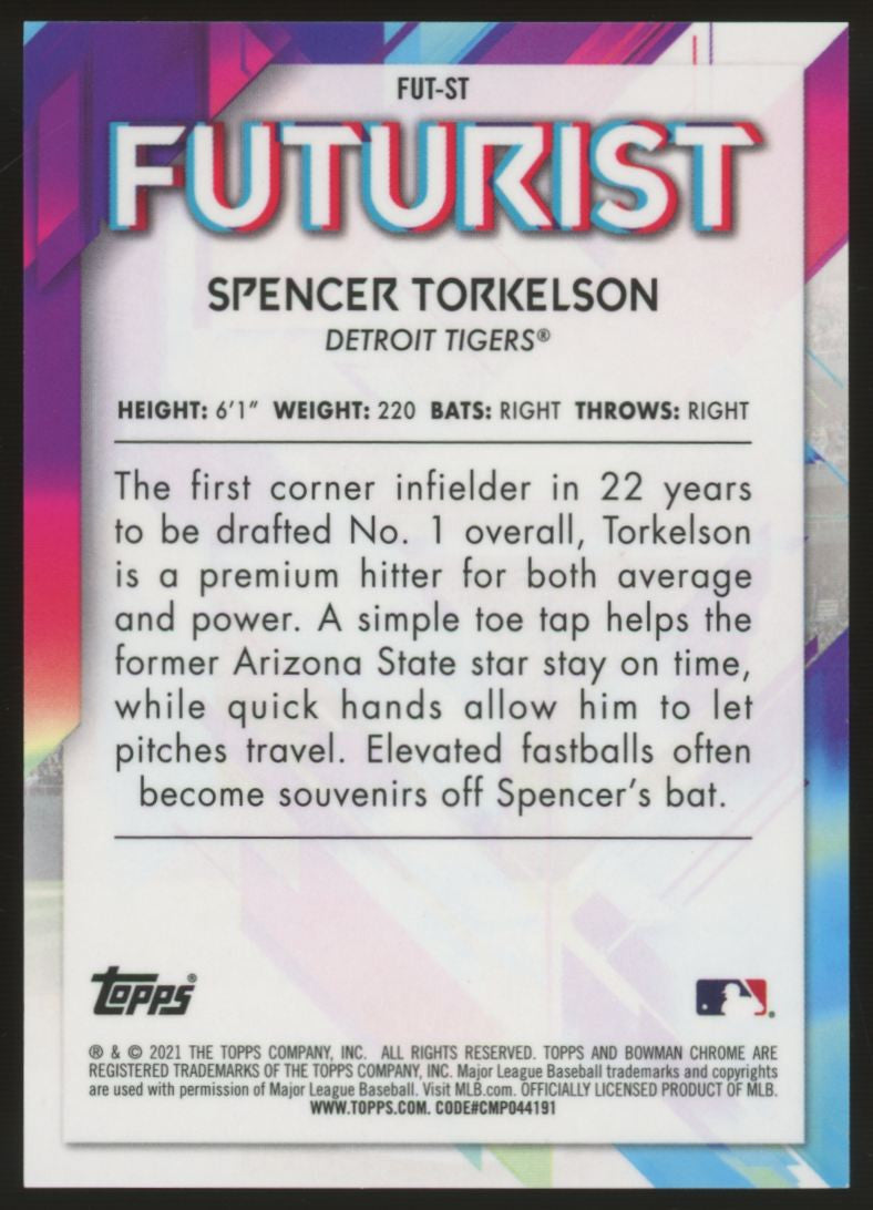 2021 Bowman Chrome Spencer Torkelson Futurist /125 #FUT-ST Signed IP Auto