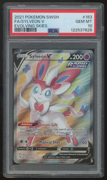 2021 Pokemon Sylveon V Evolving Skies Full Art #183 PSA 10