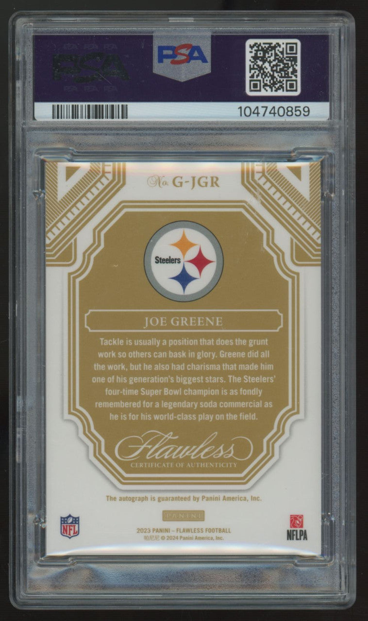 2023 Flawless Joe Greene Greats Sapphire Auto /10 #G-JGR PSA 6