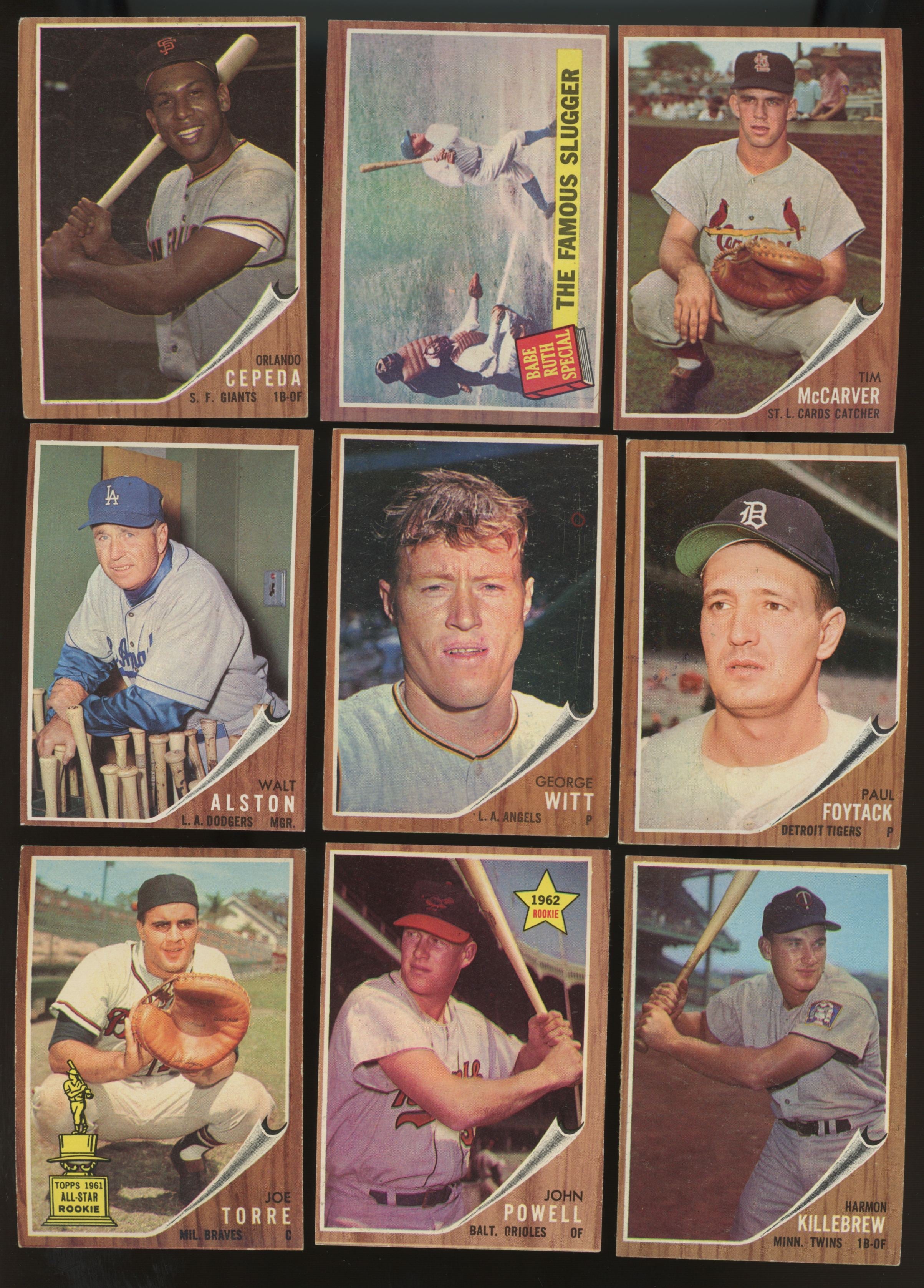 1962 Topps Baseball Near Complete Set(560/98) VG/EX-EX/MT Many High # + Stars