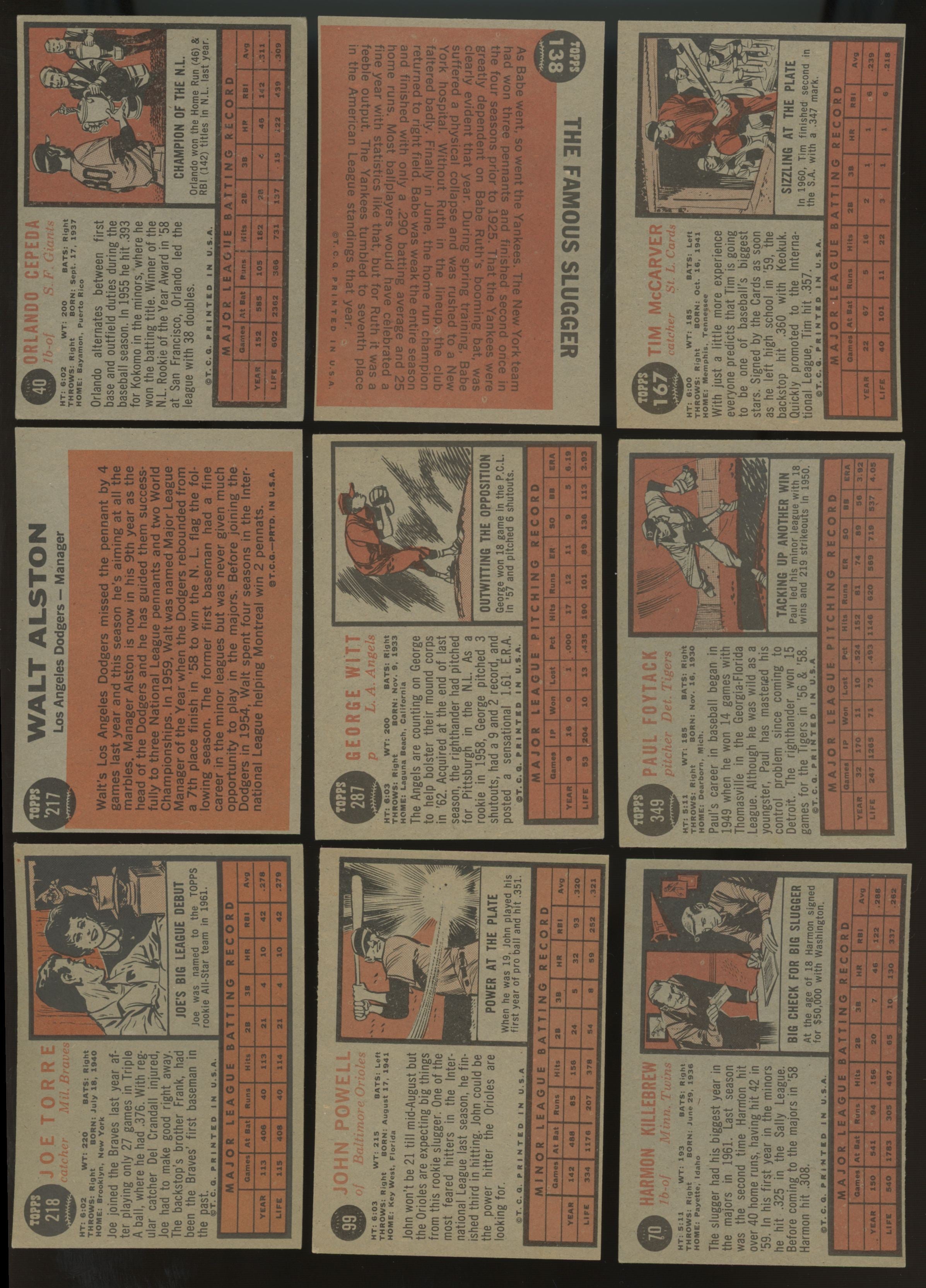 1962 Topps Baseball Near Complete Set(560/98) VG/EX-EX/MT Many High # + Stars