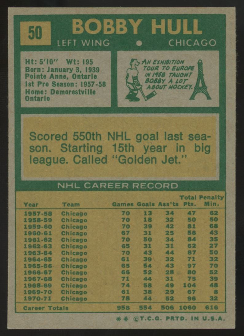 1971-72 Topps Bobby Hull #50 EX/MT