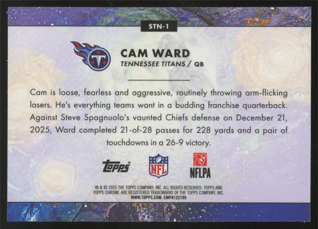 2025 Topps Chrome Cosmic Cam Ward RC Stars In The Night #STN-1