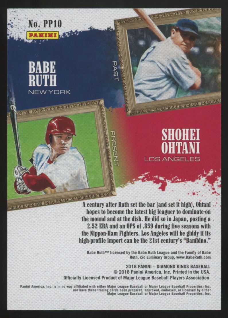 2018 Diamond Kings Shohei Ohtani / Babe Ruth RC Past And Present #PP10