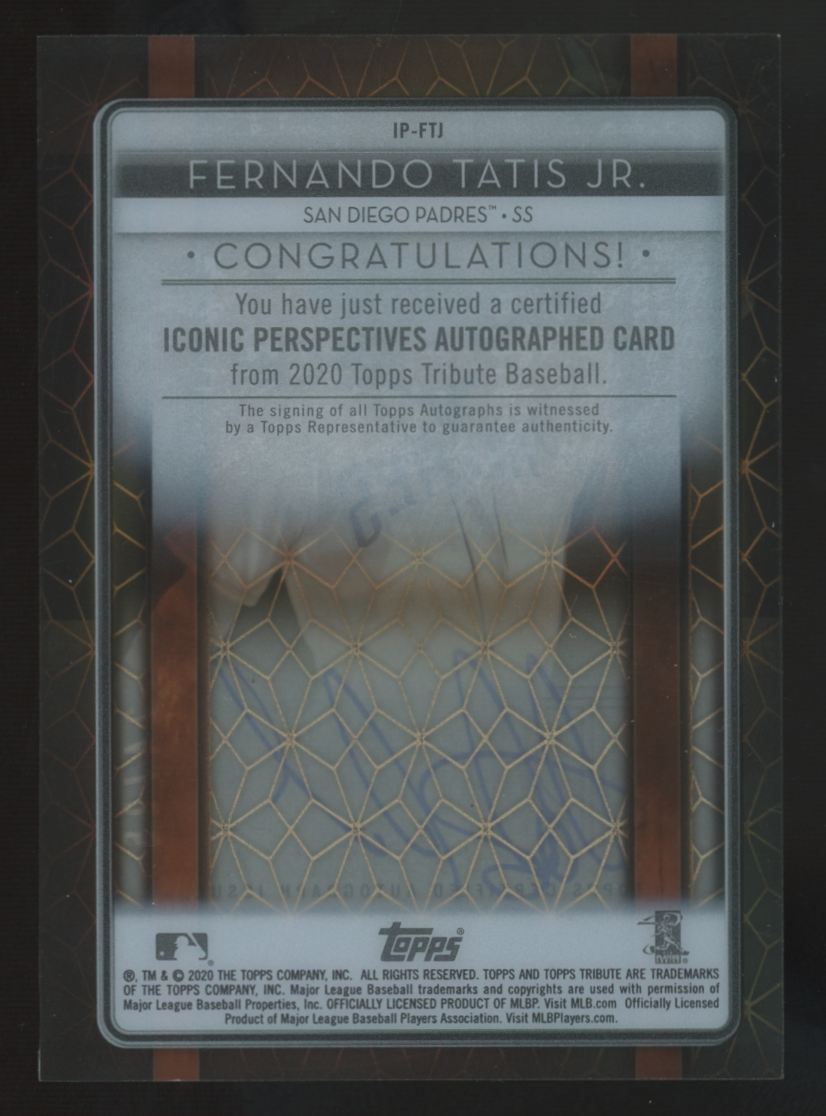 2020 Topps Tribute Fernando Tatis Jr. Orange Iconic Perspectives Auto /25