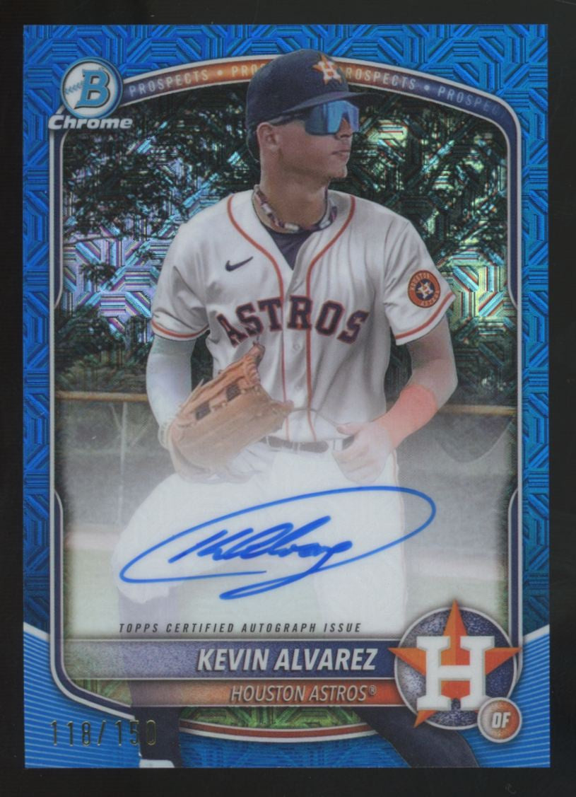 2025 Bowman Chrome Mega Kevin Alvarez Prospect Blue Refractor Auto /150 #BMA-KA