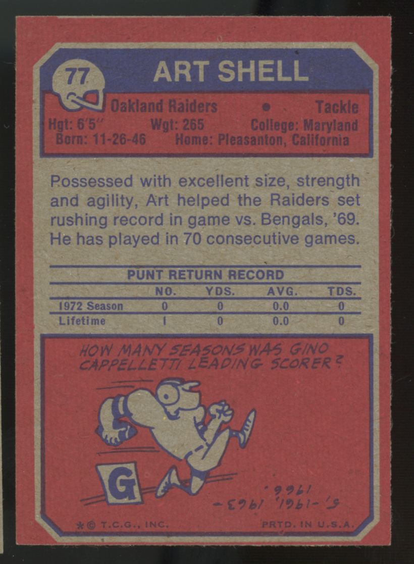 1973 Topps Art Shell RC #77 NM
