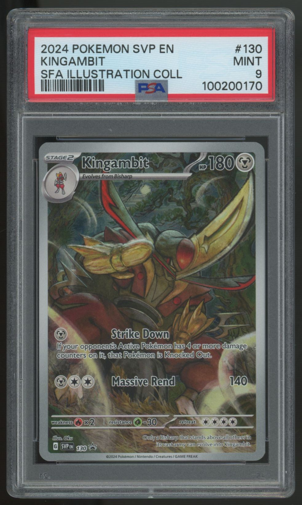 2024 Pokemon Kingambit Illustration Collection Promo #130 PSA 9