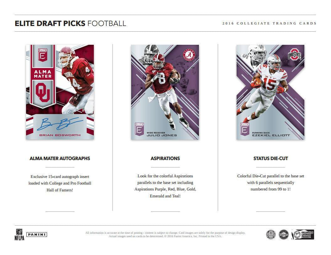 2017 Panini Elite Draft Picks Collegiate Football Hobby Box