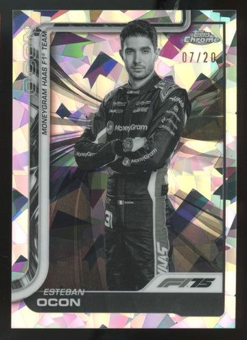 2025 Topps Chrome F1 Sapphire Esteban Ocon Black & White /20 #13