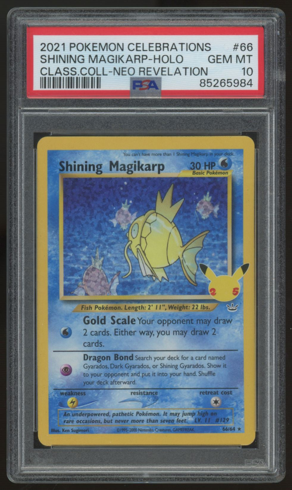 2021 Pokemon Shining Magikarp Classic Collection Holo #66 PSA 10 (D)