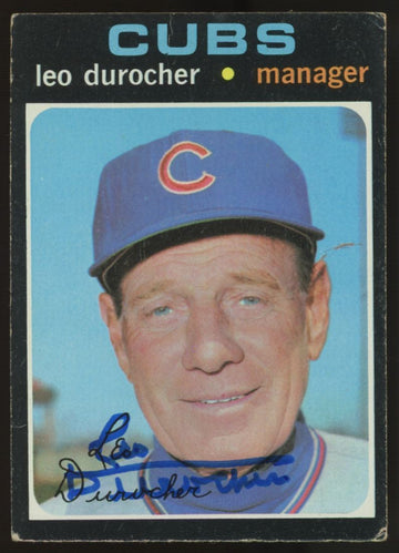 1971 Topps Leo Durocher #619 Signed Autographed Card JSA