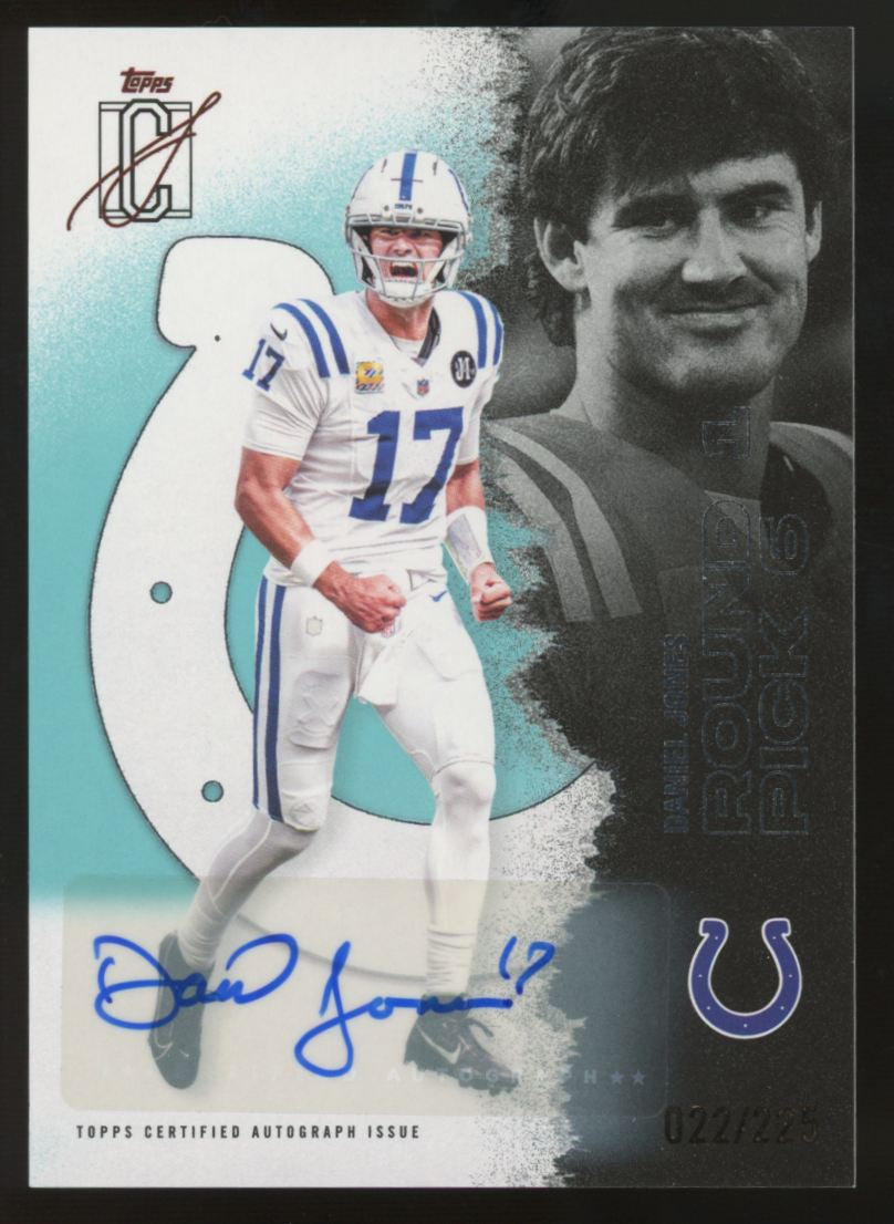 2025 Topps Signature Class Daniel Jones Auto Teal /225 #59
