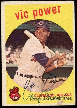 1958-1960 Topps Vic Power Signed Autographed Card Lot
