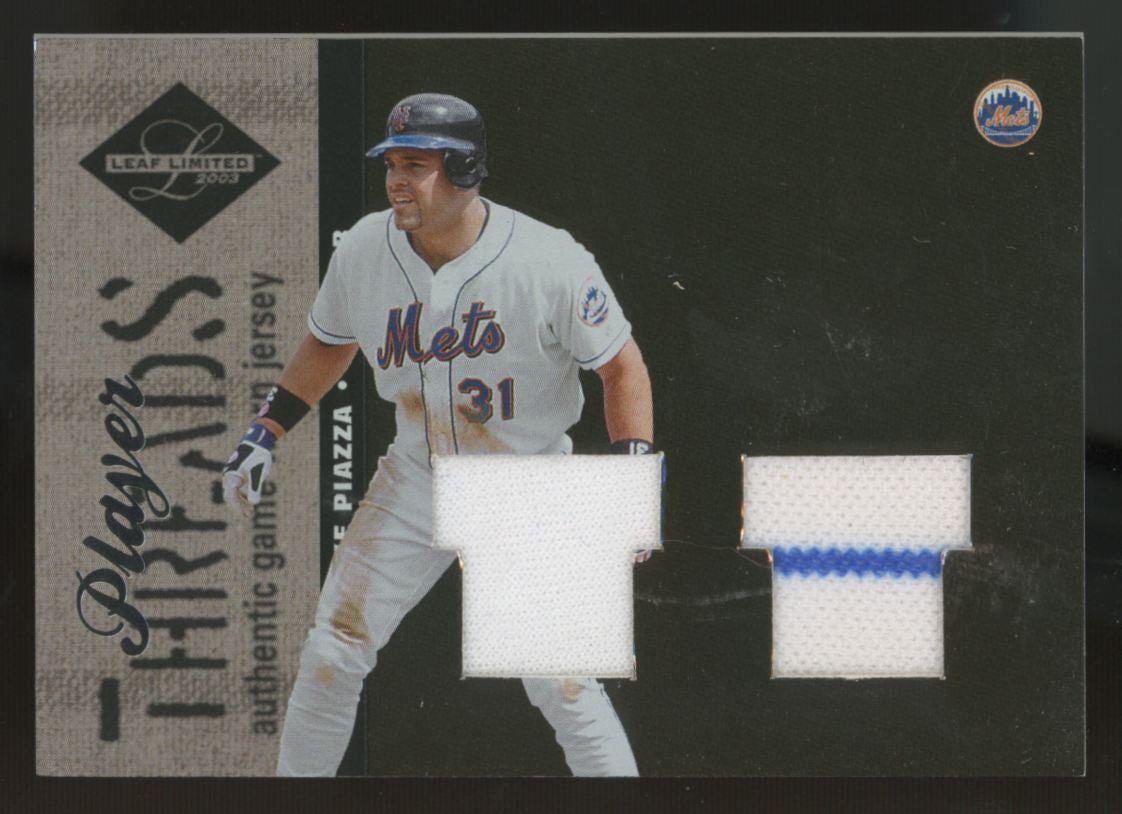 2003 Leaf Limited Mike Piazza Player Threads Dual Patch /50 #TT-9
