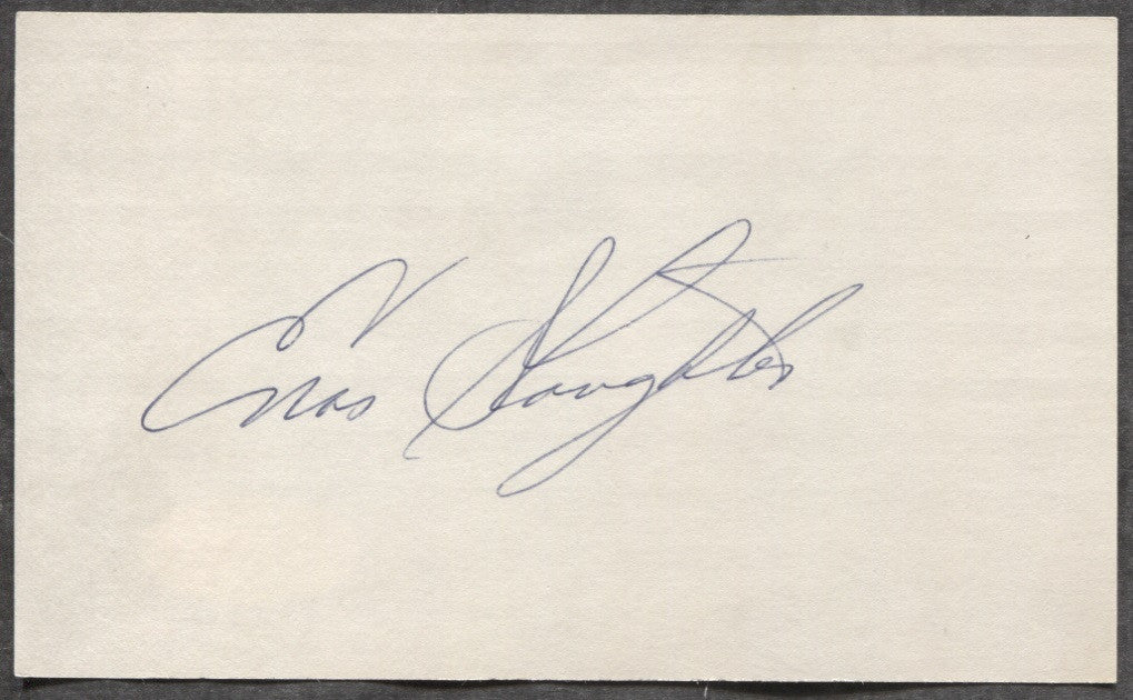 Enos Slaughter St. Louis Cardinals Autographed Index Card JSA Certified