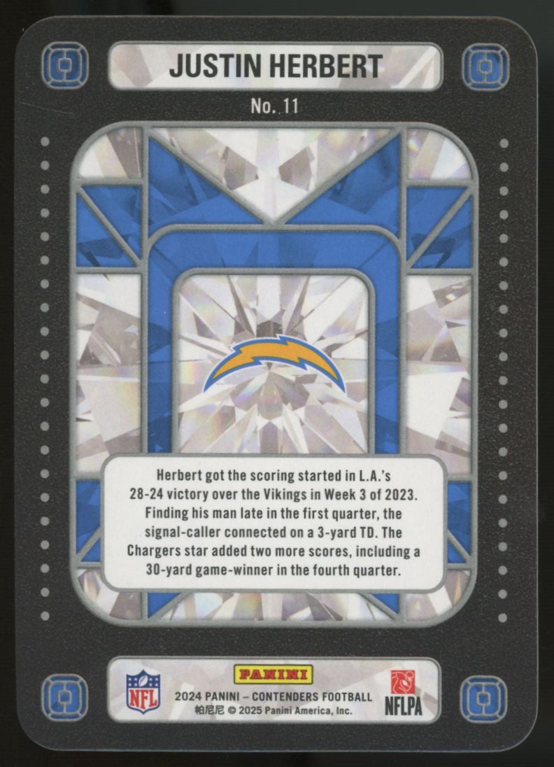 2024 Contenders Justin Herbert Crown Jewels Blue #11