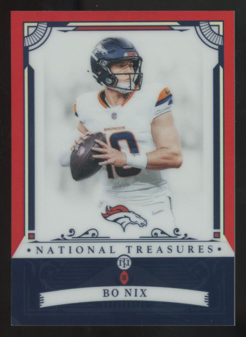 2025 Panini National Treasures Bo Nix Stars & Stripes /13 #28
