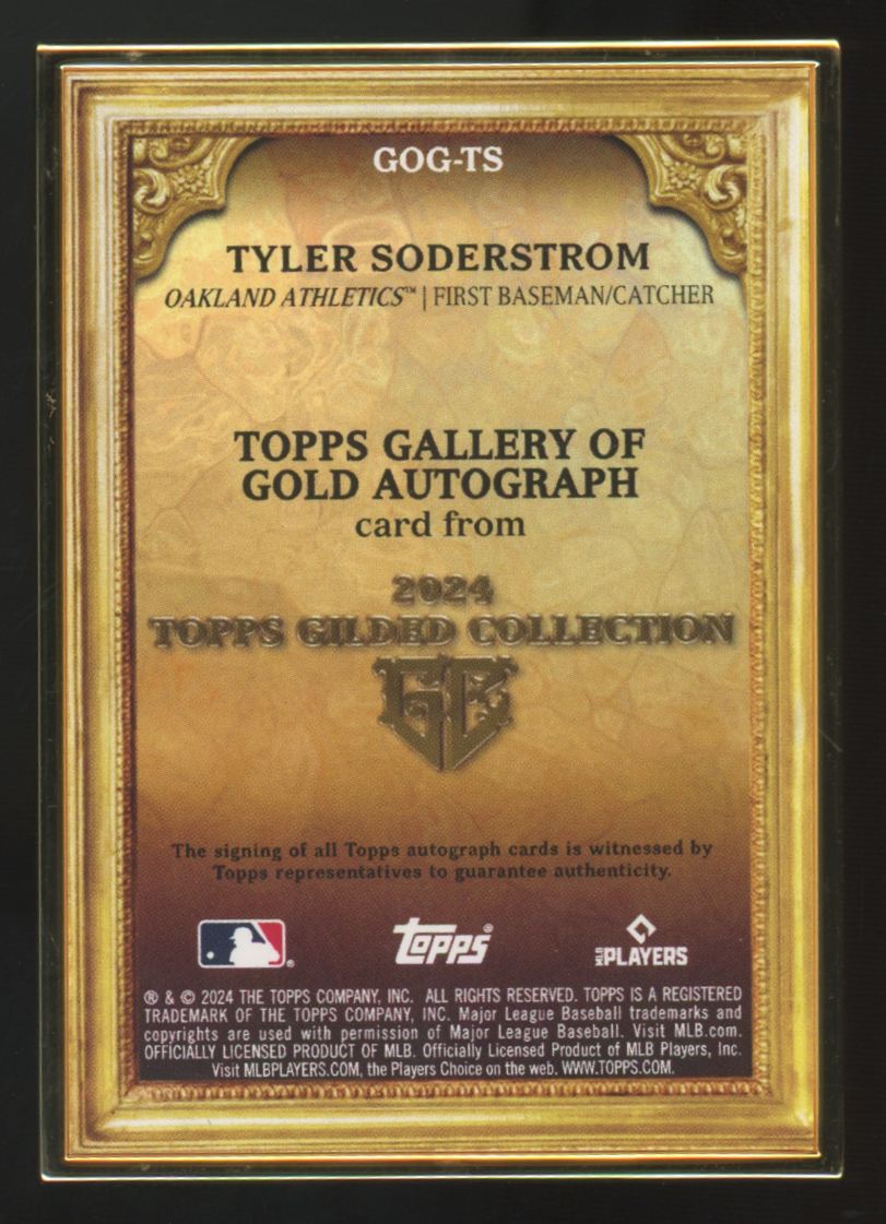2024 Topps Gilded Tyler Soderstrom RC Gallery Of Gold Auto /50 #GOG-TS