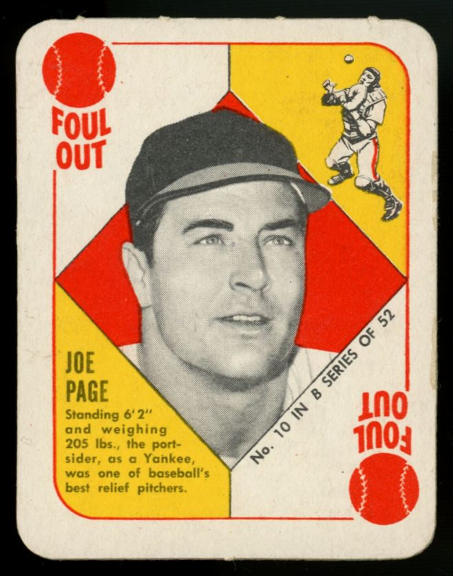 1951 Topps Blue Back Joe Page "Foul Out" #10 EX
