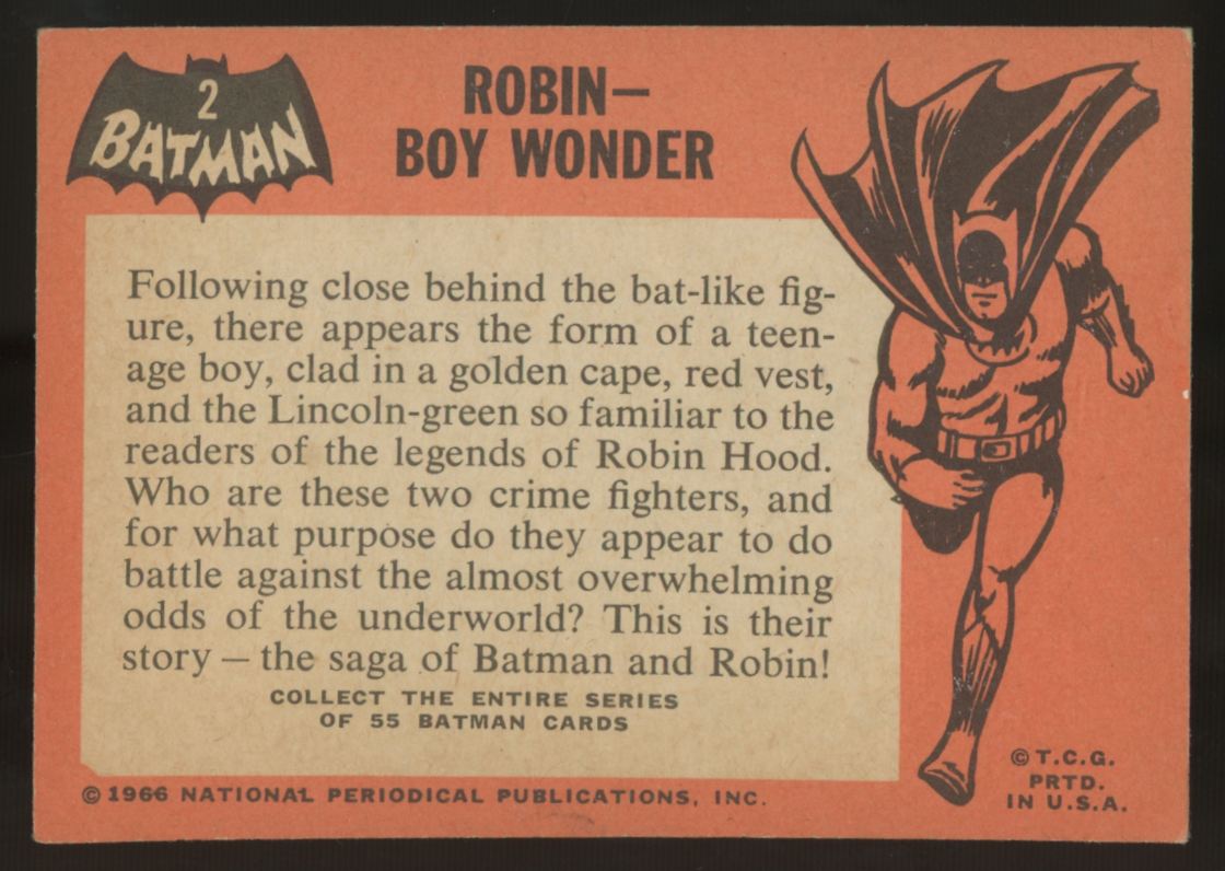1966 Topps Batman Robin Boy Wonder #2 VG/EX