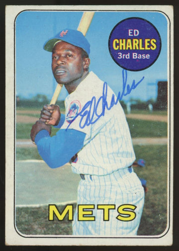 1969 Topps Ed Charles #245 Signed Auto JSA