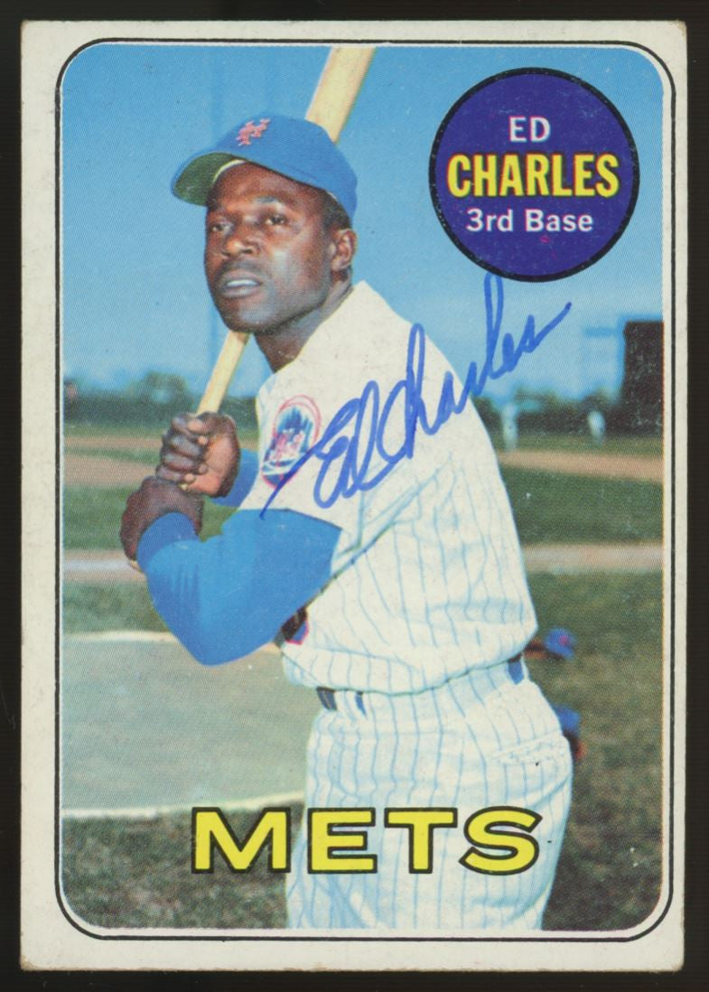 1969 Topps Ed Charles #245 Signed Auto JSA