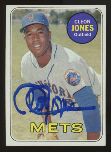 1969 Topps Cleon Jones #512 Signed Auto JSA