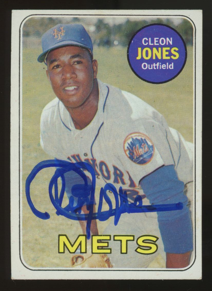 1969 Topps Cleon Jones #512 Signed Auto JSA