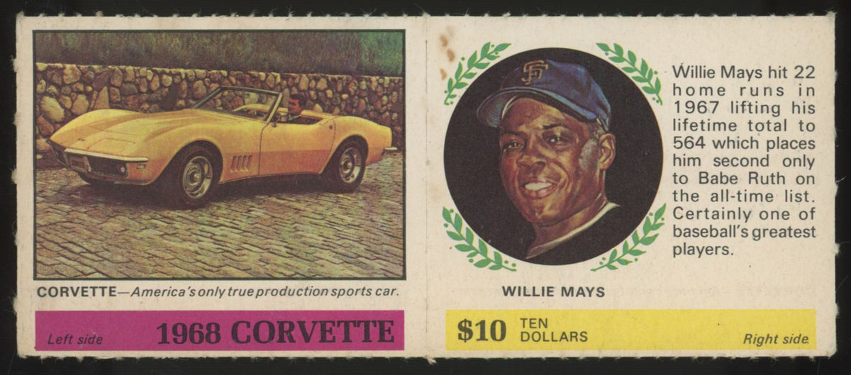 1968 American Oil Willie Mays / Corvette Winner's Circle Panel "A"