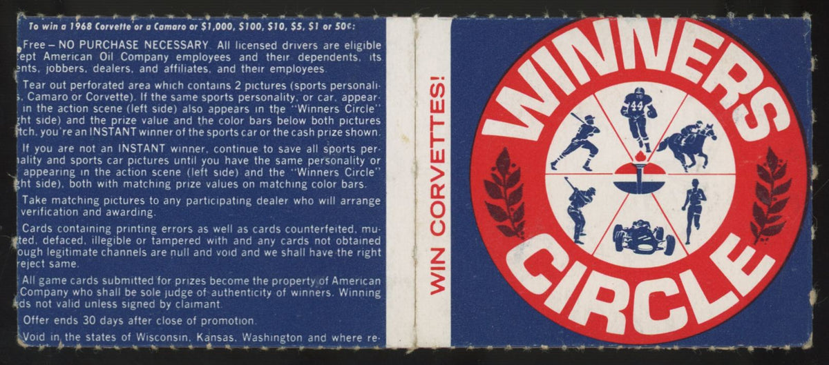 1968 American Oil Willie Mays / Corvette Winner's Circle Panel "A"
