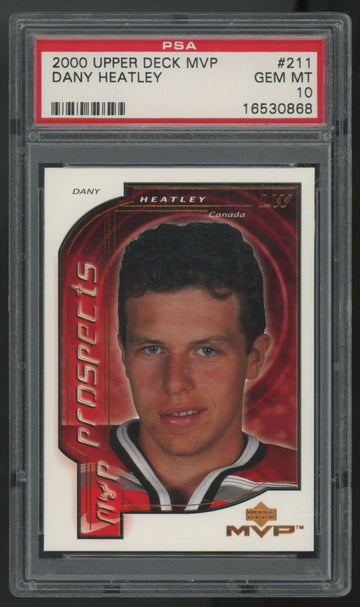 2000-01 Upper Deck MVP Dany Heatley Prospects #211 PSA 10