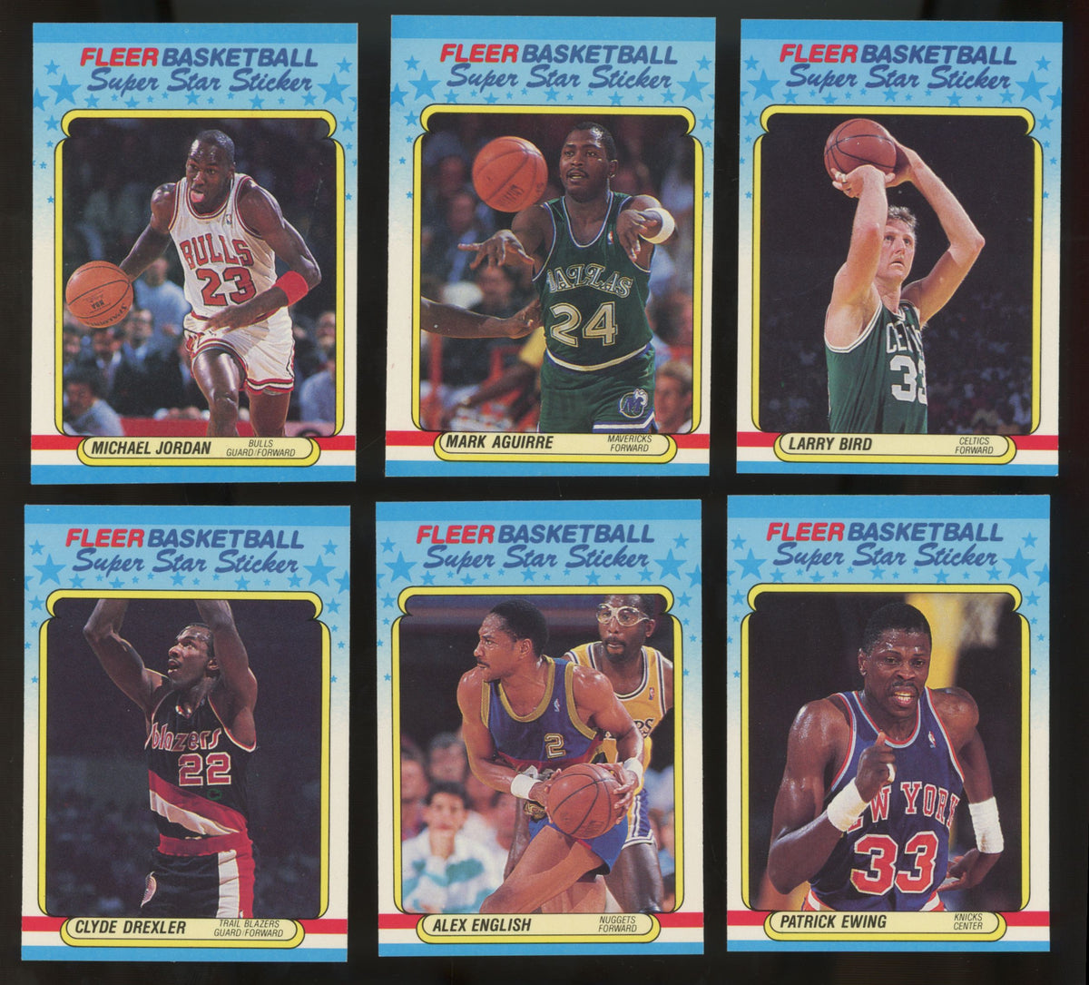 1988-89 Fleer Basketball Stickers Complete Set (11/11) NM