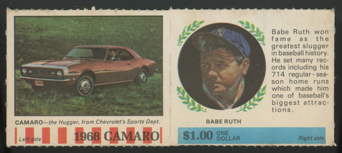 1968 American Oil Babe Ruth / Camaro Winner's Circle Panel