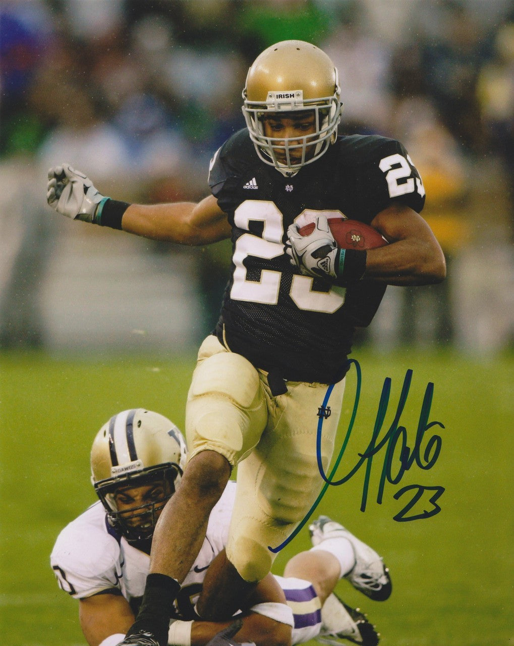 Golden Tate III Notre Dame NCAA 14x11" Autographed Photo - Vs. WA Huskies