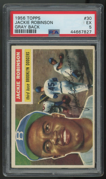 1956 Topps Jackie Robinson Gray Back #30 PSA 5