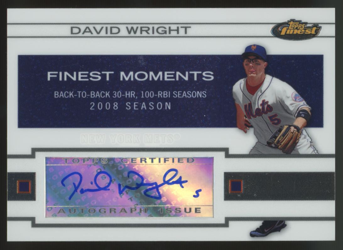2009 Topps Finest David Wright Finest Moments Auto #FMA-DW